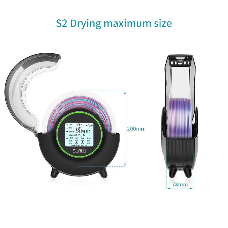 SUNLU S2 Filament Dryer, 360° Surround Heating During 3D Printing - Image 5
