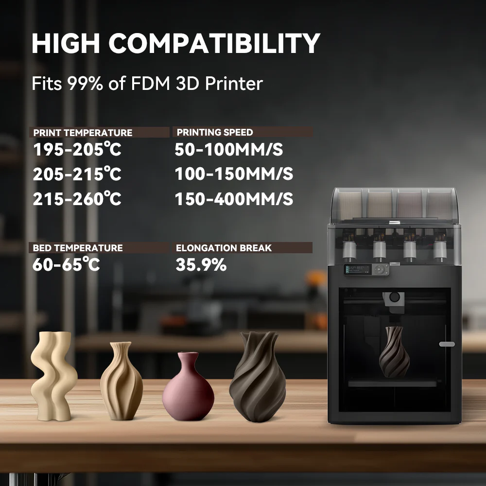 [MOQ: 3KG] Optimized Wood PLA 3D Printer Filament 1KG, Optimized and Upgraded Wood Texture - Image 12