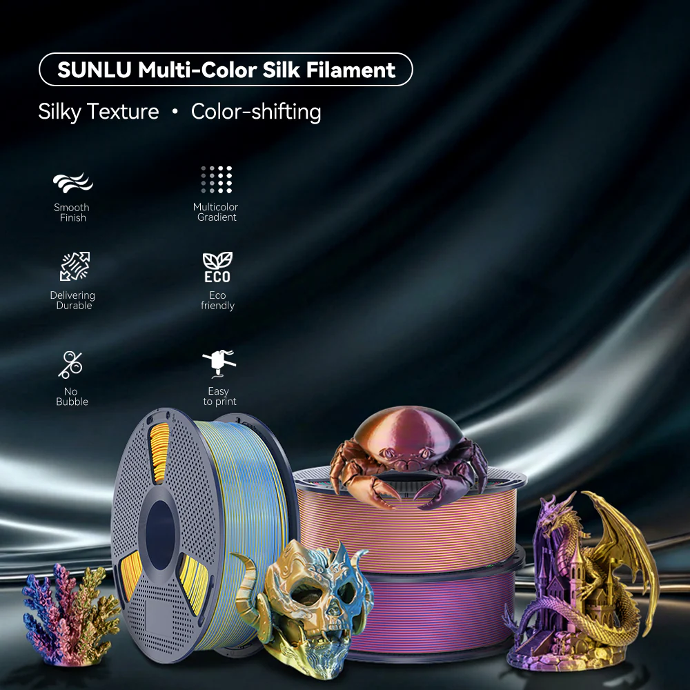 [MOQ: 3KG] Multi-Color SILK Filament(Dual-color, Tri-color and Four-color) 3D Printer Filament 1KG - Image 5