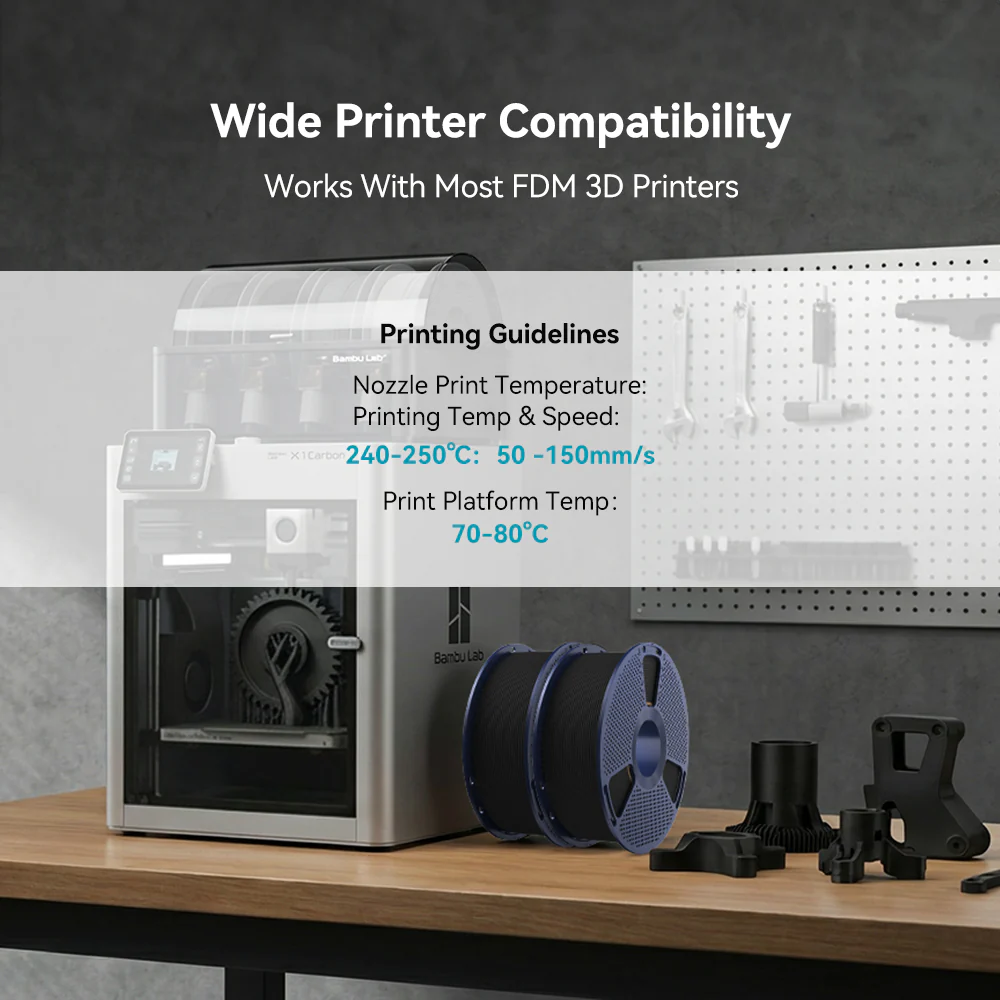 PETG-CF(PETG Carbon Fiber) 3D Printer Filament 1KG - Image 6