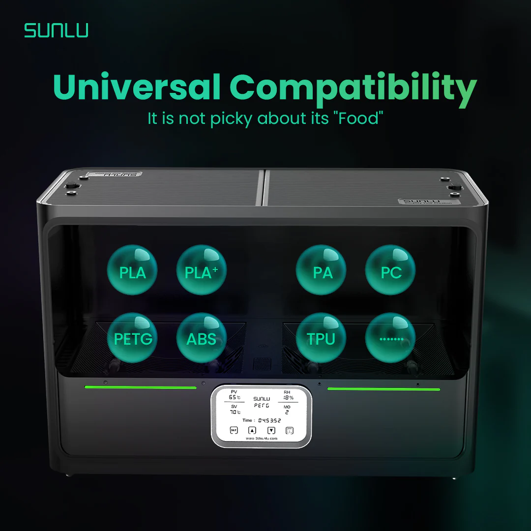SUNLU FilaDryer S4, Temperature Balance and High Efficiency, the First Dryer for 4 Spools Capacity - Image 6