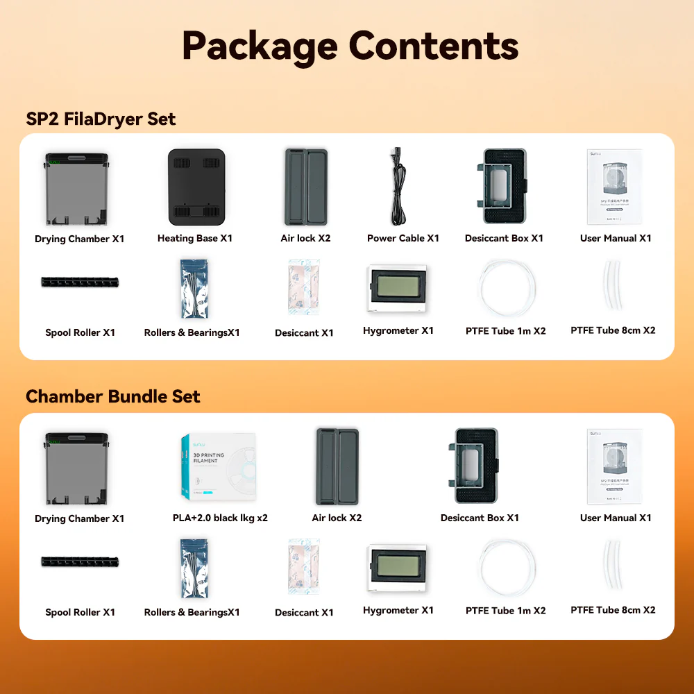 SUNLU FilaDryer SP2, 2-in-1 Filament Dryer Combine with Storage Box, Compatible with spool size 1kg×2 or 2kg×1 or 3kg×1 - Image 11