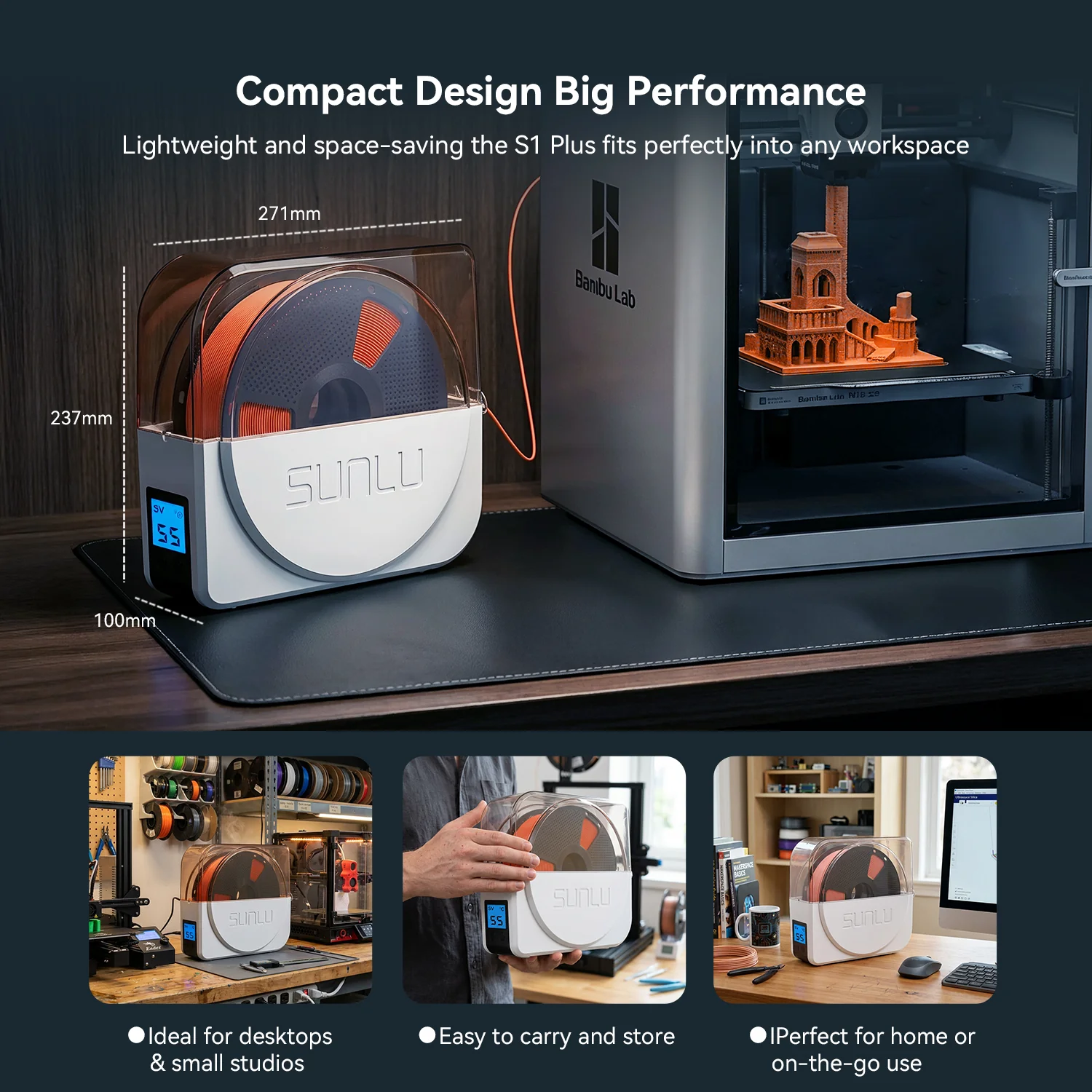 Get PLA at $6.6/KG | SUNLU S1 Plus Filament Dryer and PLA Filament Bundle - Image 7