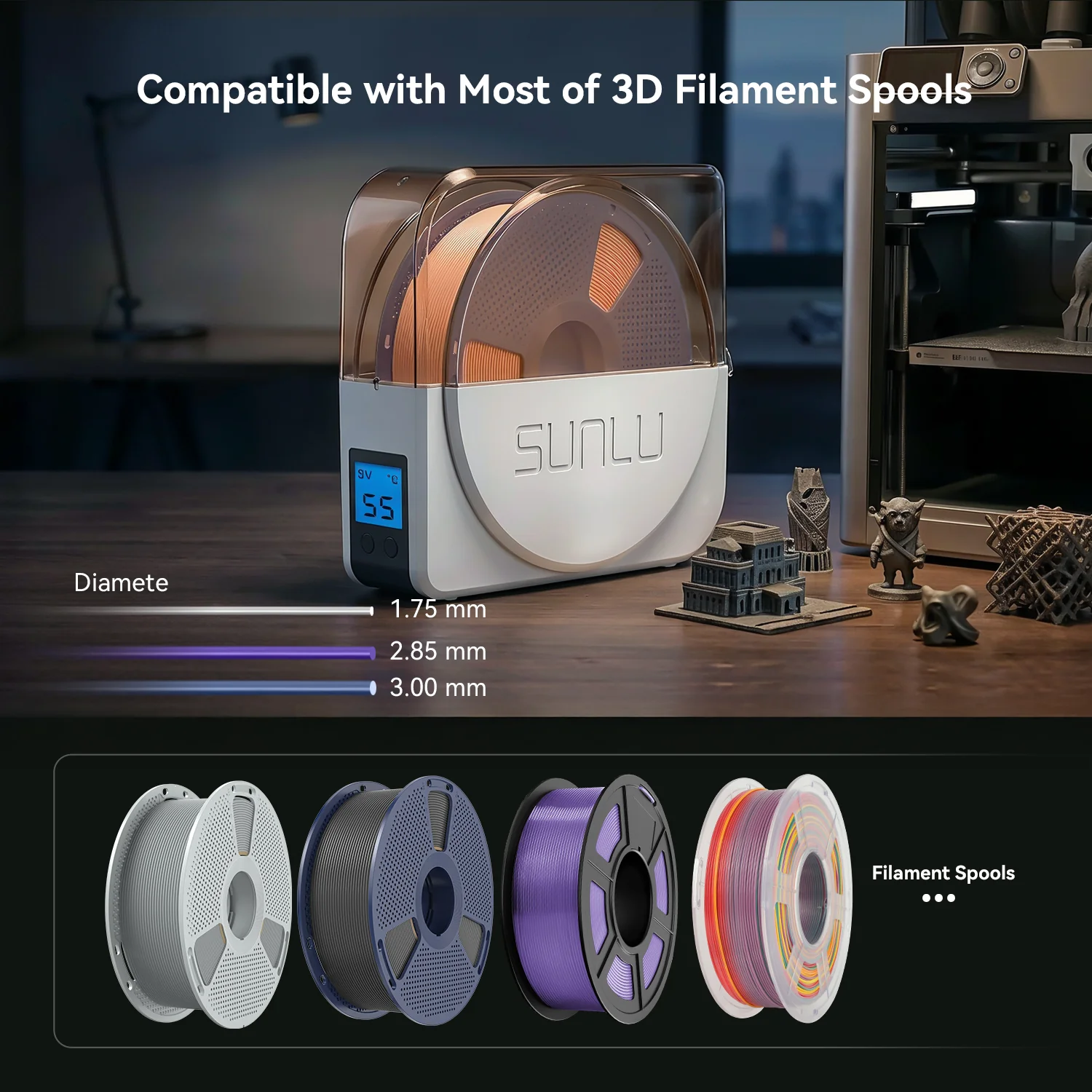 Get PLA at $6.6/KG | SUNLU S1 Plus Filament Dryer and PLA Filament Bundle - Image 8